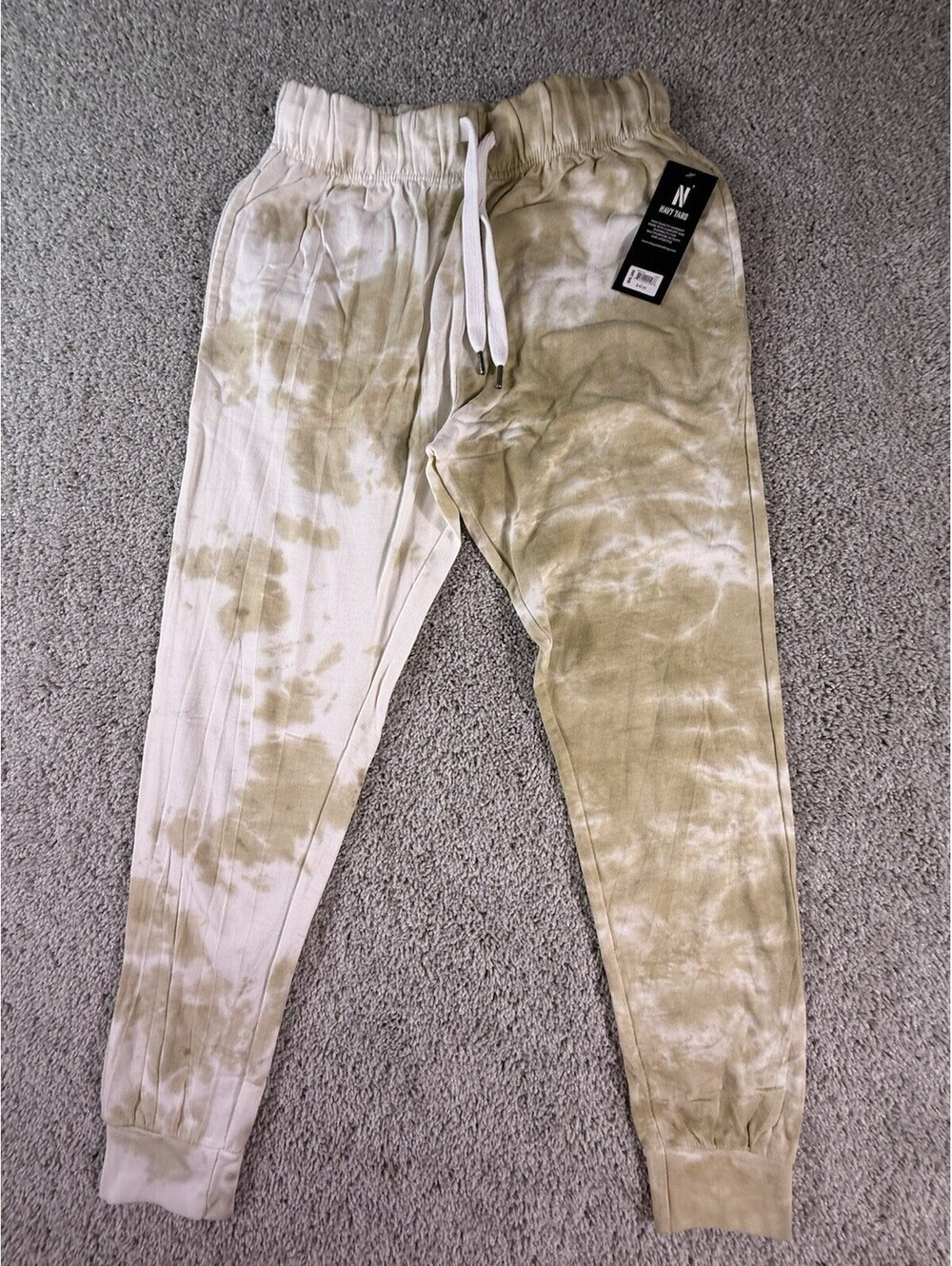NWT Navy Yard Men’s Joggers Size Large Tie Dye Beige